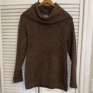 L.L. Bean Cozy Brown Cowlneck Turtleneck Sweater - S